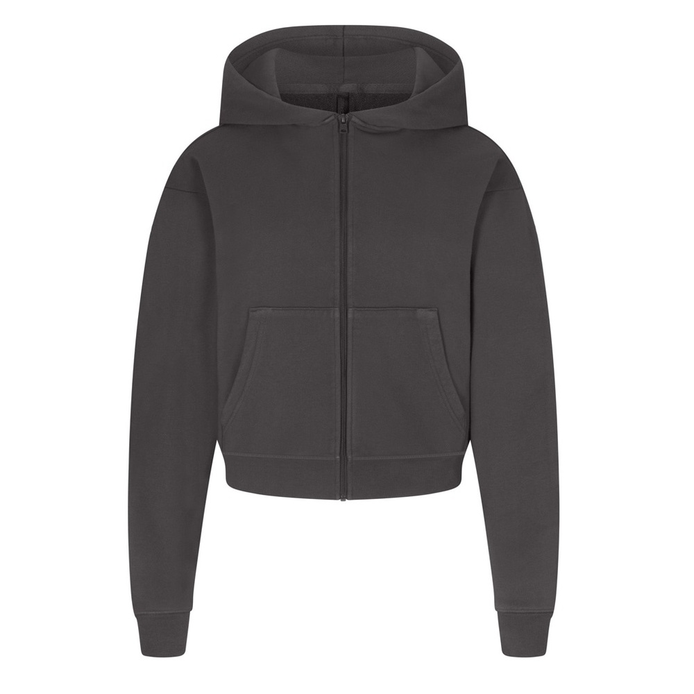 Skims- French Terry Classic Zip Up Hoodie, Ash